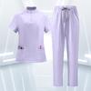 Women's Uniform Set - Quick Dry V-Neck Short Sleeve Top with Pockets and Long Pants, Color for Nurses and Caregivers