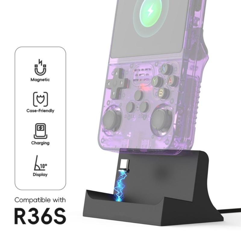 Ergonomic Charging Base For R36S Game Console Magnetic Chargers Dock Ideal For Display And Daily Use