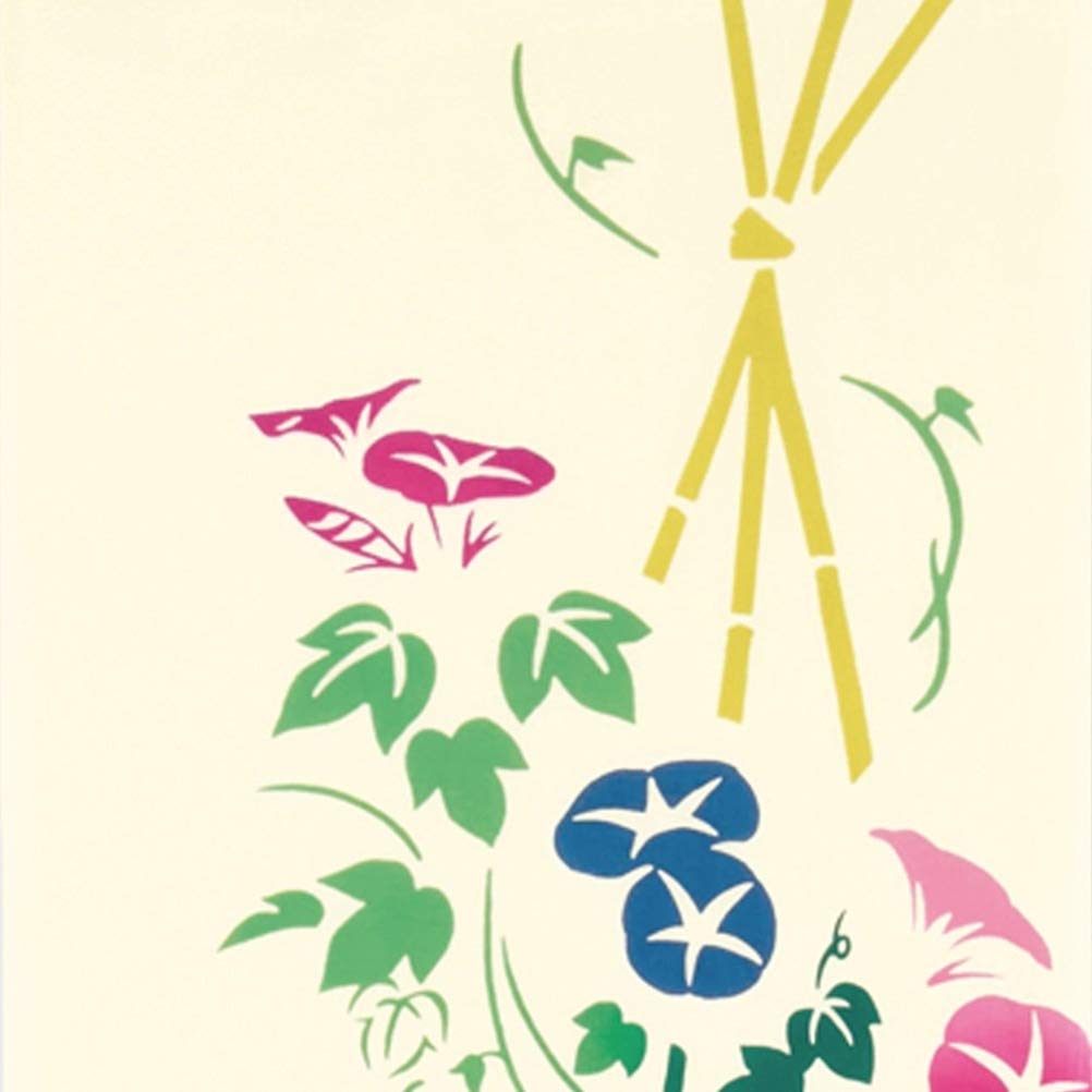 Miyamoto Kenema Made in Japan Tenugui Hand 35 x Summer Flower Morning Glory Cat 50154 Miyamoto-Towel Chū-sen (Tenugui Towel), 90cm, Garden, Design,