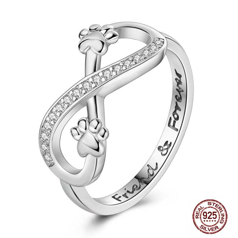 Shine Women koppar Fingerringar 925 Sterling Hjärta Krona Glöd Eldfluga Stjärna Sol Tusensköna Stapelbar Originalring Årsdag Zirkon