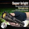 1000LM Telescopic Zoom Flashlight Outdoor White Laser USB Flashlight Flashlight Charging Household Rechargeable Emergency X1L2