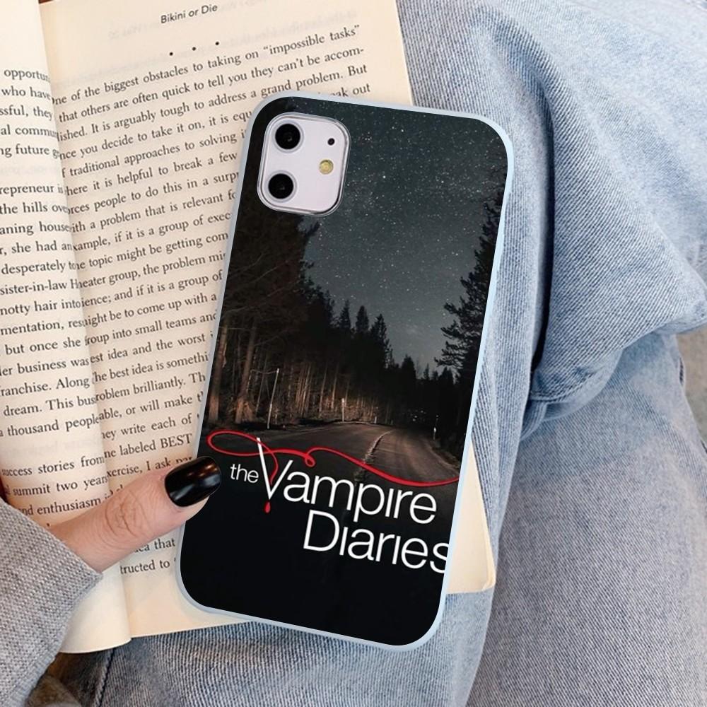 American Movie The Vampire Diaries Phone Case For IPhone 14 11 12 13 Mini Pro Xs Max 8 7 6 6S Plus X XR Solid Candy Color Case