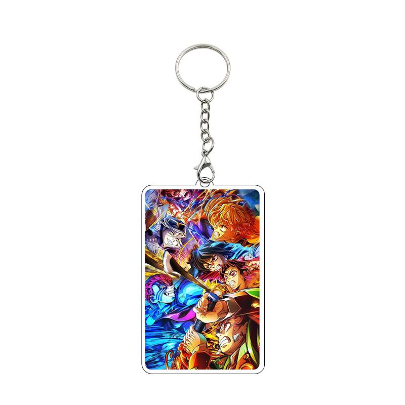 Anime 8cm Kamado Tanjiro Nezuko Agatsuma Zenitsu Cartoon Characters Acrylic Keychain Accessories Car Pendant Gifts Toy Wholesale