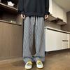 American Retro Black Vertical Striped Oversized Casual Wide-Leg Pants