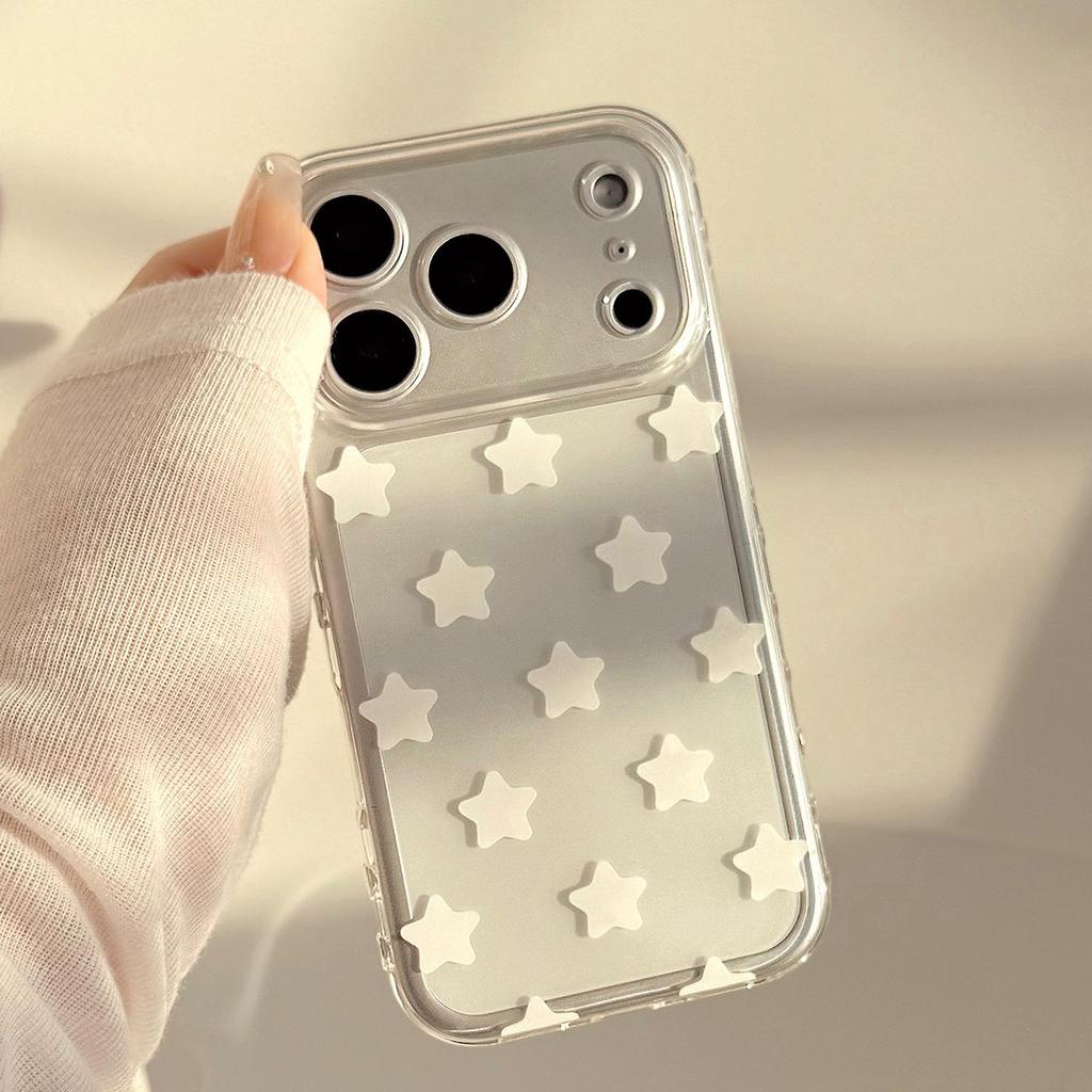 White Pentagram for Apple 17Promax Mobile Phone Case iPhone16/15 Side Love 14/13 Soft 12