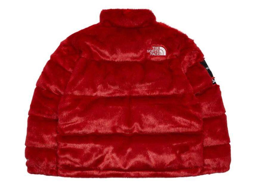 Supreme The North Face Kunstpelz Nuptse Jacke Rot