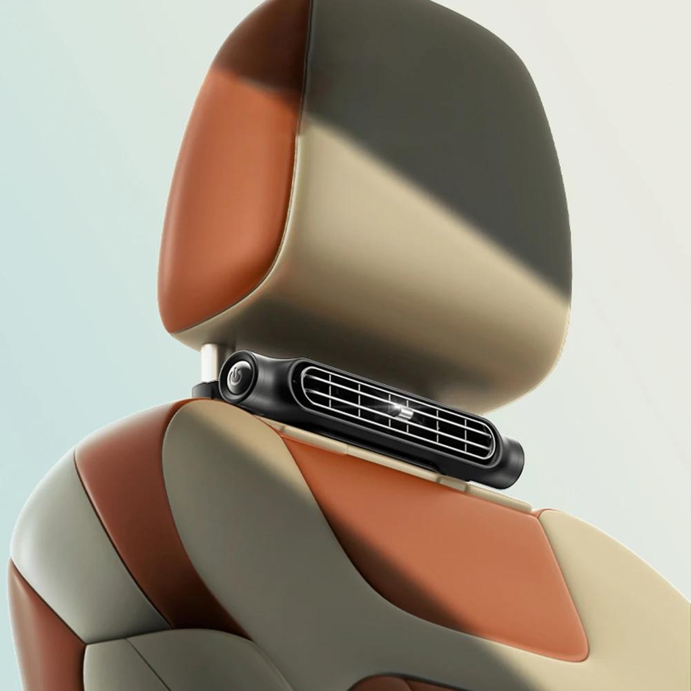Portable Car Seat Fan 3 Speeds Adjustable Car Headrest Cooling Air Fan USB Powered Rear Seat Ventilator Summer Car Accessories