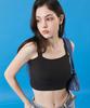 KOLEAT Women Maxi Crop Sleeveless Layered Tee [Black]