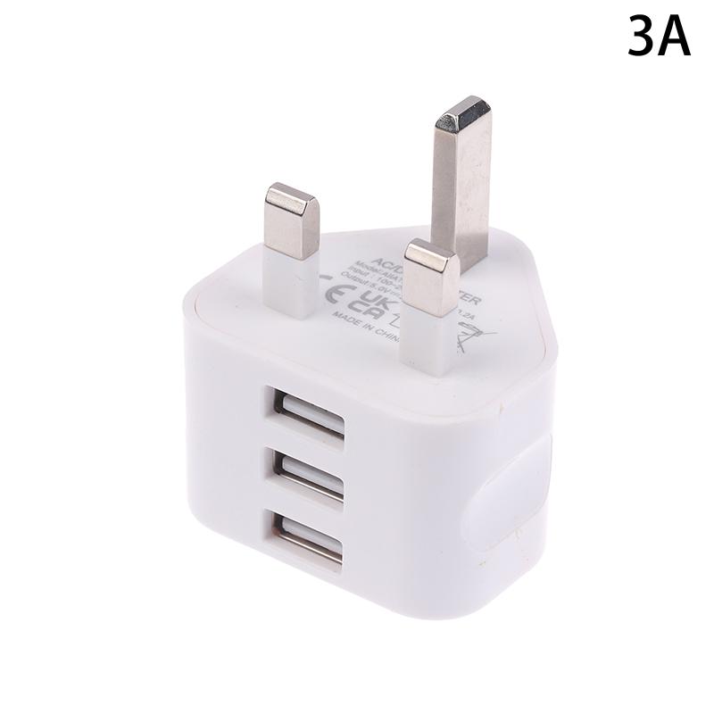UK/EU/US 1Pin 2Pin 3Pin Wall Charger Plug Adapter 1/2/3 USB Ports Travel Charging Cable Converter Socket Power Cord Outlet