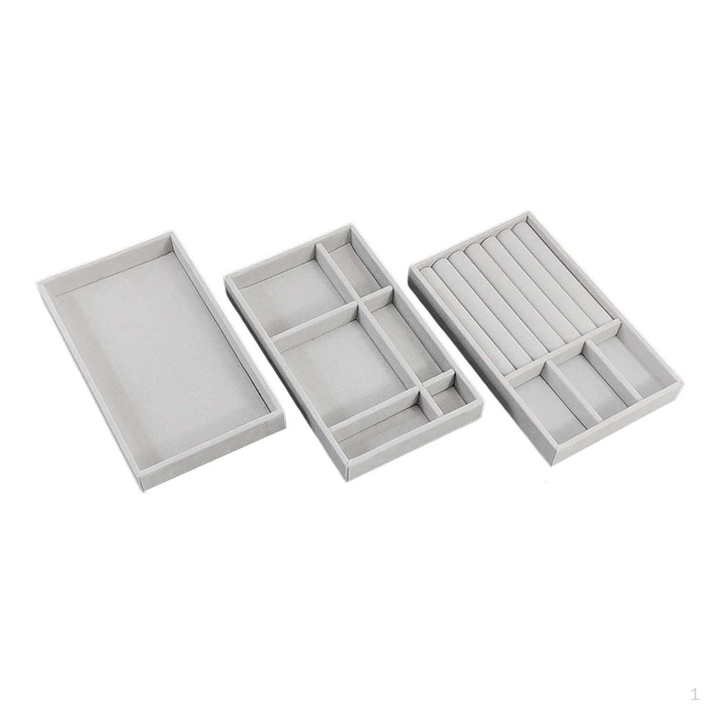 3 Pieces Display , Container Case Organizer Box Holder for Pendant Bracelet Drawers Gift