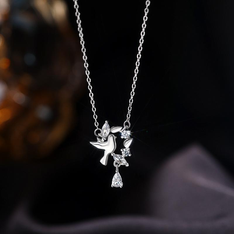 999 Sterling Silver Necklace Light Luxury Minority Ins Wheat Clavicle Chain