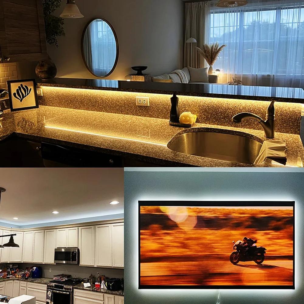 COB-LED-Streifenlicht, 320 480 LEDs/m, 16,4 Fuß, hochdichtes flexibles Bandband, 3000–6500 K, RA90-LED-Leuchten, DC12 V