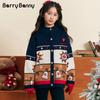 BARRY BANNY Flickors Färgblockstickad Cardigan-tröja