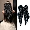 Floating Ribbon Polka Dot Hair Clip Barrette Hair Accessories  Back of Head Styling