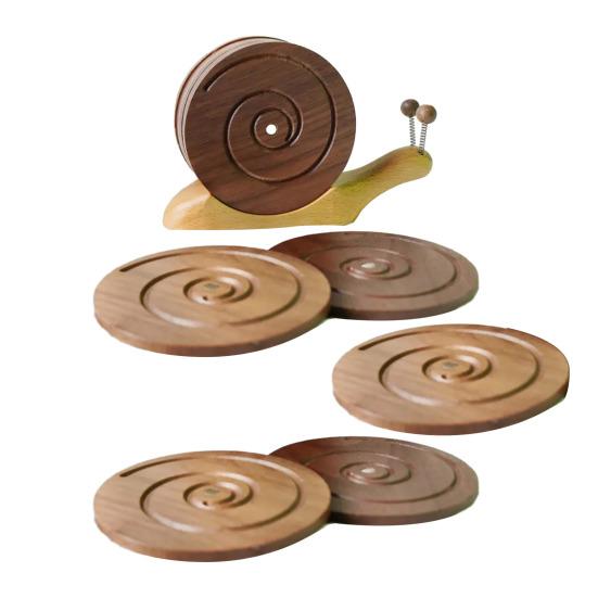 

Подставки под стаканы деревянные улитки набор из 6 подставок с держателем улитки деревянные термостойкие подставки под напитки для украшения стола дома и офиса