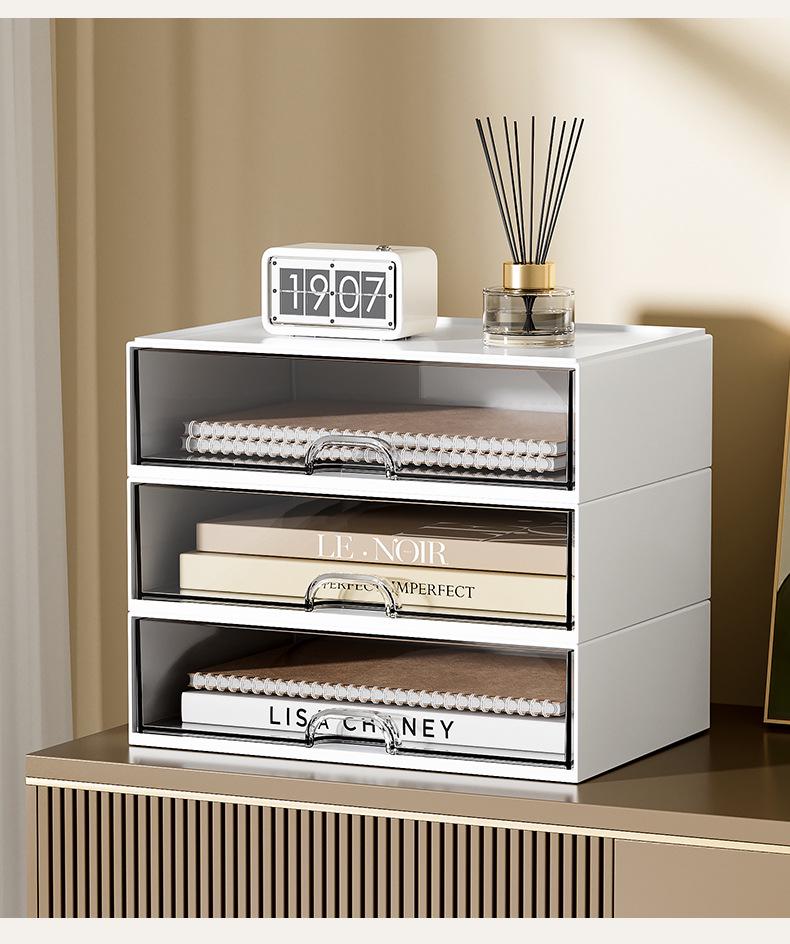 Multifunctional Desktop Storage Box with Drawer - Pen Holder and Large Capacity Stationery Organizer