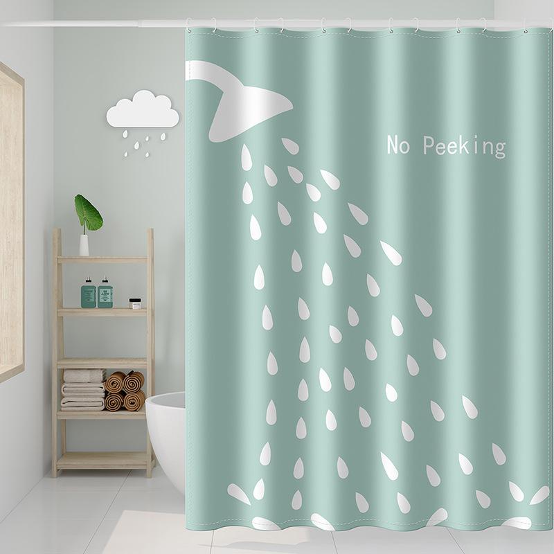 VIKAMA Children's Cartoon-Themed Shower Curtain Wet-Dry Separation Mould-Resistant Bathroom Divider Home Decor