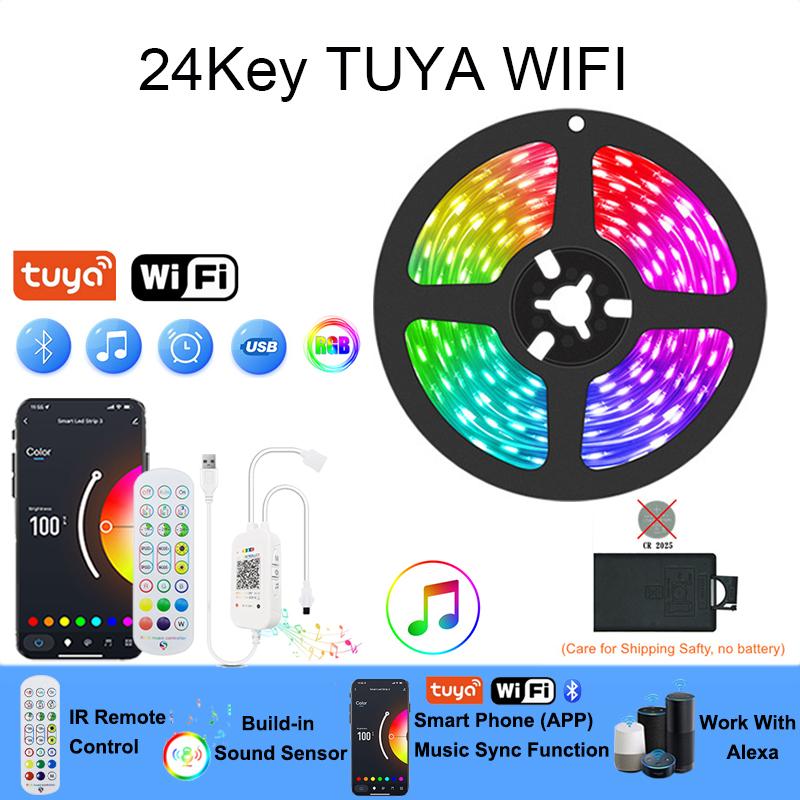 

Smart Led Strip Lights Rgb 5050 Wifi Bluetooth Led Tape Light 5V Smart Led Lighting Strips Tv Backlight Led Strip Remote Rgb 30LED-M&5050 Non Waterproof&1M RGB