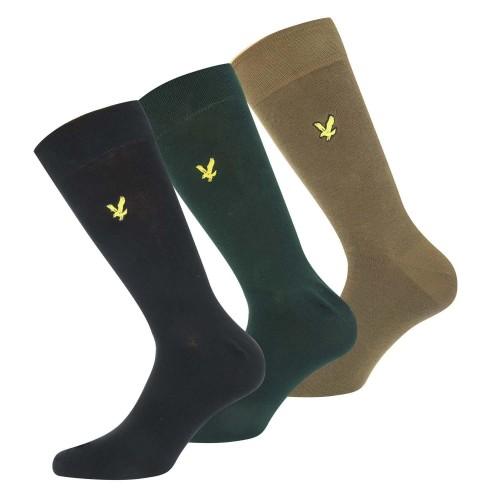 Lyle & Scott Unisex Adult Embroidered Logo Crew Socks (Pack of 3)