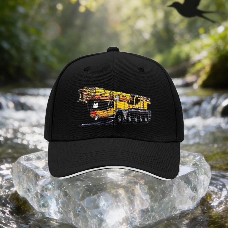Large Crane Transport Truck Cap - Adjustable Unisex Baseball Hat Suitable for Travel, Parties, Birthdays, Lightweight Outdoor Su