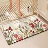 Flower Print Bath Mat Bathroom Super Absorbent Foot Mats Non-Slip Quick Dry Shower Pad Toilet Carpet Doormat Washable
