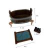1:12 Dollhouse Miniature Wooden Barrel Washboard Brush Three-Piece Set Laundry Scene Micro Landscape Ornaments Pretend Play Toys