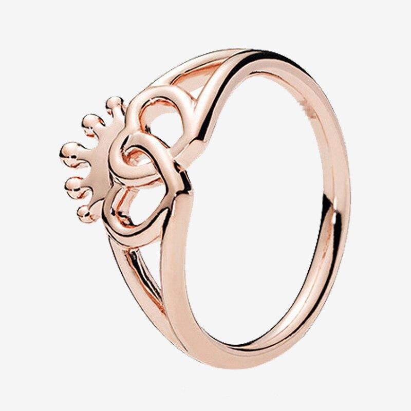 

Кольцо Пан из стерлингового серебра 925 пробы, розовое золото, блестящее кольцо с короной для женщин, подарок на свадьбу, модные украшения 6