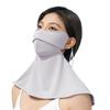 Women Face Neck Integrated Sun Protection Mask UPF50+, Cool Ice Silk Anti Ultraviolet Face Gaiter