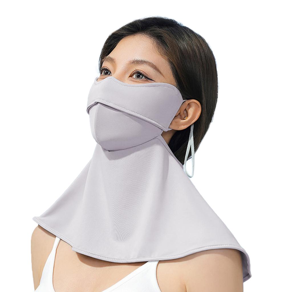 Women Face Neck Integrated Sun Protection Mask UPF50+, Cool Ice Silk Anti Ultraviolet Face Gaiter
