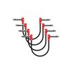 Freleaf Flat Guitar Patch Cables TS Effects Set of Red - Noise-Free, Space-Saving Design, 1/4" Right-Angle Cables, 6-Inch, 4,