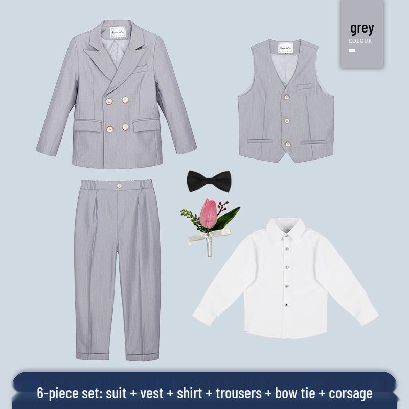 Children's Autumn Formal Wear: British-Style Blazer and Suit Set for Boys, Ideal for Weddings and Performances