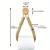 1pc Rustic Hemp Rope Paper Towel Holder Solid Wood Construction Space-Saving Storage for Face Towels.