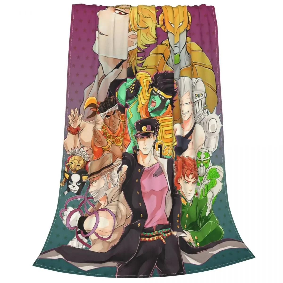 

Joseph Joestar Dio Brando Kakyoin Noriaki Blanket Cover Jojo s Bizarre Adventure Flannel Throw Blanket Bed Sofa Soft Bedspreads 80x120cm