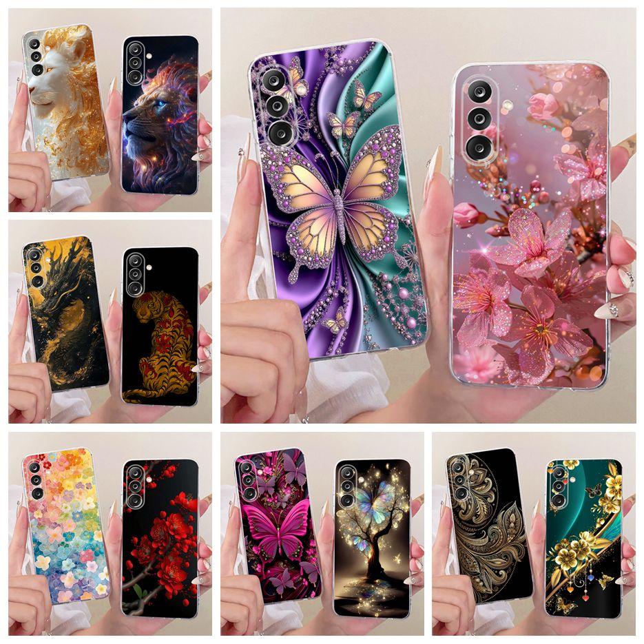 For Samsung Galaxy M36 Case SM-M366B Luxury Flowers Butterfly Painted Cover Soft Silicone Case For Samsung M16 M36 M56 5G Fundas