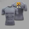 Men Summer Athletic Compression T-Shirt Breathable Quick-Dry High-Elasticity Short Sleeve with Bold Bleach Graphic Gym Running