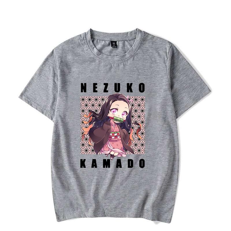 Anime Kamado Nezuko Print Short Sleeve T Shirts Men Shirts Summer Short Sleeved Male T-Shirts Comfy Soft Shirts Loose Tops