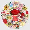50 Waterproof Flower Bouquet Graffiti Stickers for DIY: Perfect for Water Bottles, Phone Cases, and Luggage