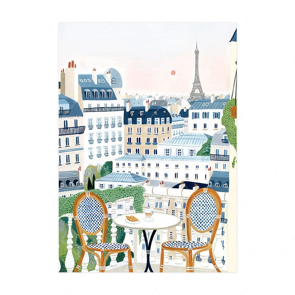Scandinavian vintage tourist city poster Paris Lisbon Japan landscape art canvas painting gift for housewarming wall panels home decor