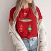 Women's Round Neck Printed Short-sleeved T-shirt Top