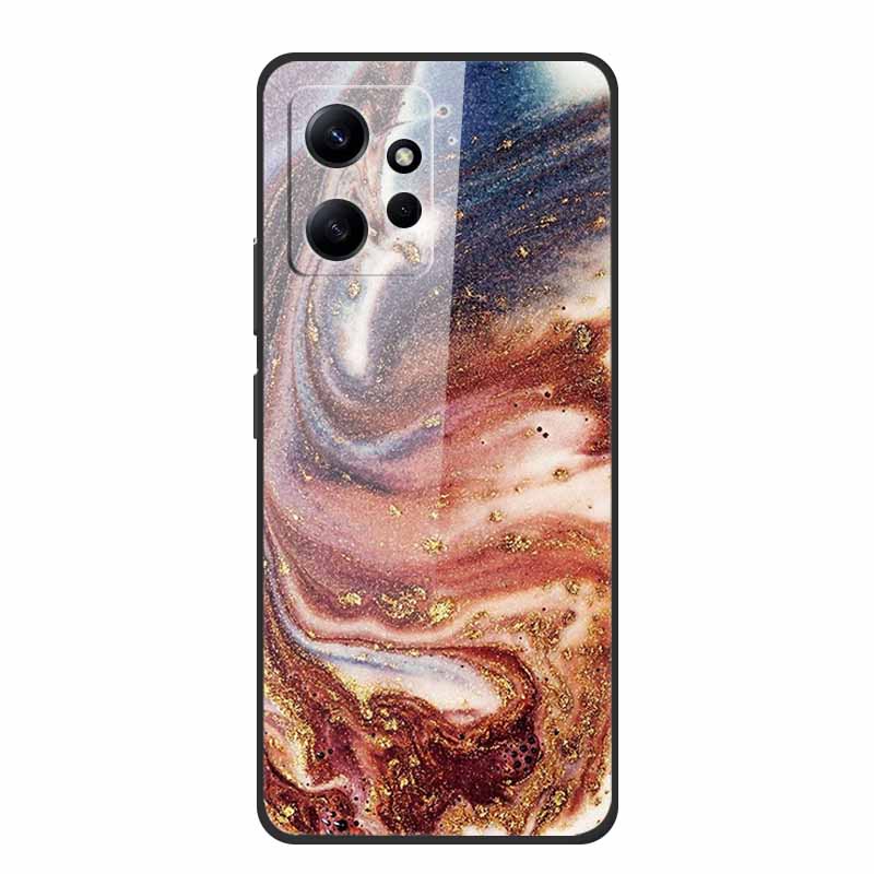 Marble For Redmi Note 12 4G Glass Case Tempered Back Cover Hard Cases For Xiaomi Redmi Note12 4G Protective Shell Colorful Capa