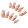 Aurora Butterfly Caramel Amber Wearable Nails with Rhinestone Nail Art Stickers