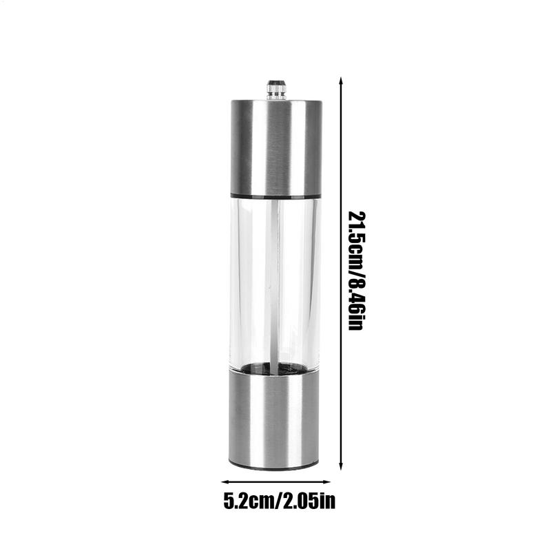 Pepper Mill Grinder Manual Pepper Mill Adjustable Grinder Adjustable Coarseness Stainless Steel Pepper Mill Refillable Salt