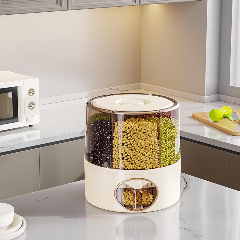 Rotating Rice Storage Container with Insect and Moisture Protection