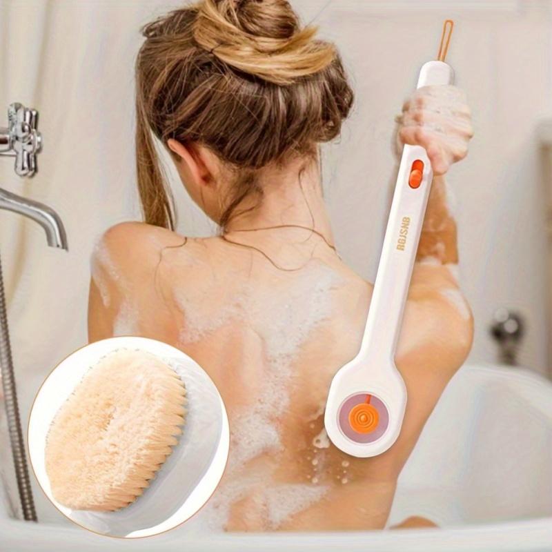 1Pcs Long Handle Bath Brush Soft Hair Automatic Liquid Bath Brush Bathroom Body Brushes Mud Back Scrubber Shower Massage Brushes