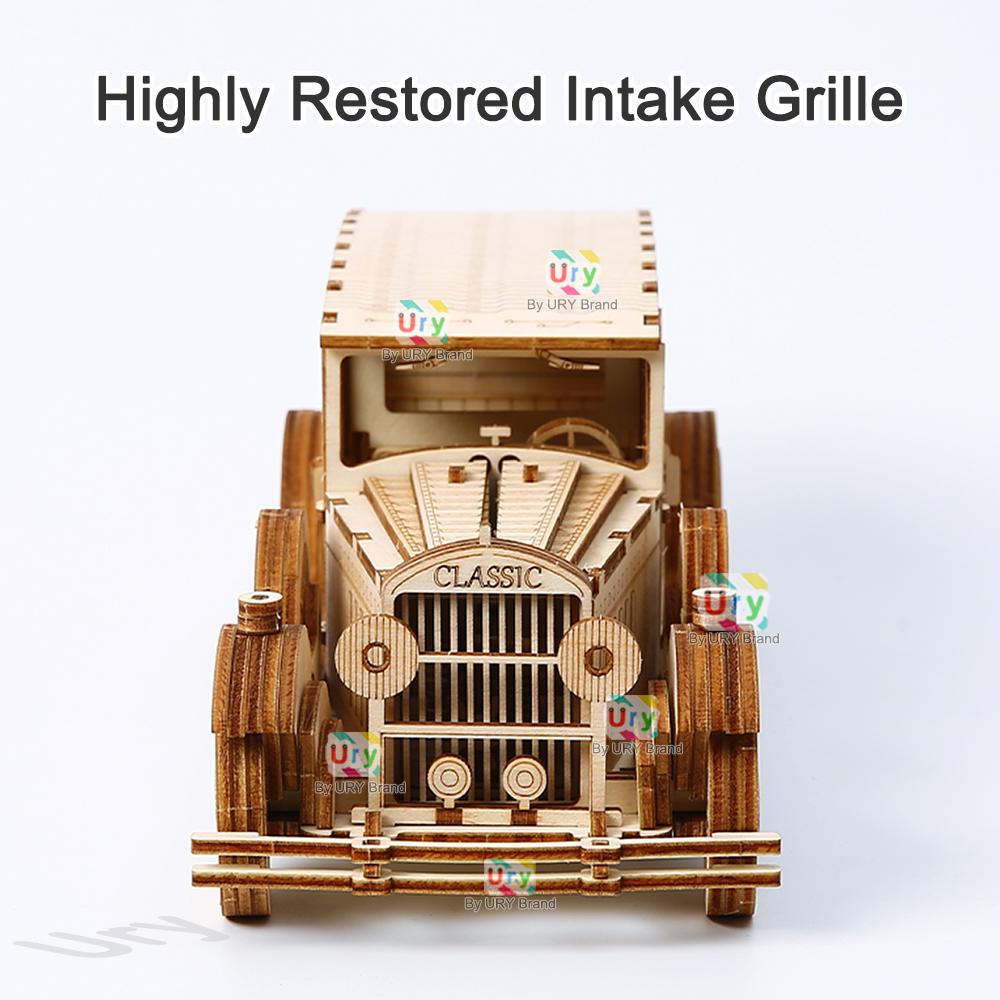 3D Ury Wooden Puzzle Retro Vintage Car Classic Nostalgic Movies Vehicle Assembly Model Diy Decoration Gift Toys For Kids Adults
