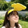 1pc Hand Shaped Sun Visor Headband Funny Yellow Anti-UV Summer Outdoor Sun Protection Hat For Beach Travel
