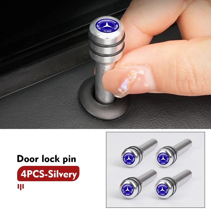 2/4pcs Car Security Window Door Lock Pull Pins Aluminum Interior For Mercedes Benz AMG A C E S G Class W201 W210 W108 W204 W205