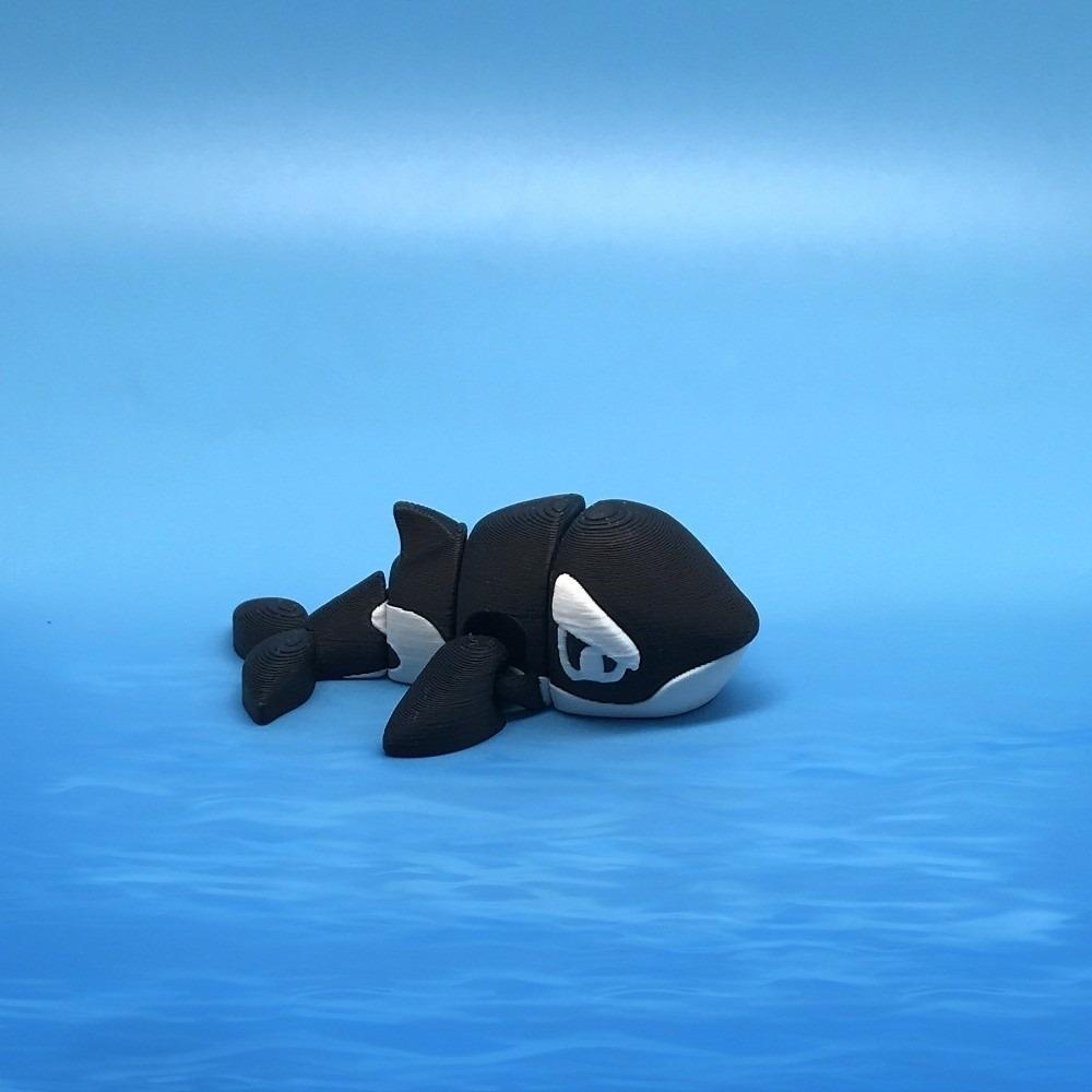Doll 3D Printed Whale Mini Marine Organisms Desktop Ornament Housewarming Gift Small Black Whale