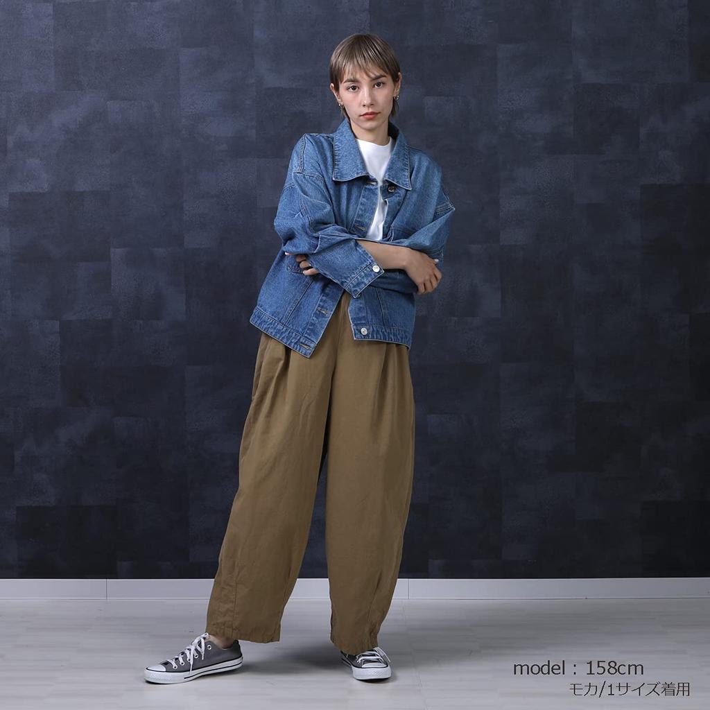 Selectively Berry Circus Matte Comfortable Elastic Solid Loose Plus Suitable for Size L Women's Wide-Leg Pants, Lightweight, Texture, Wear,