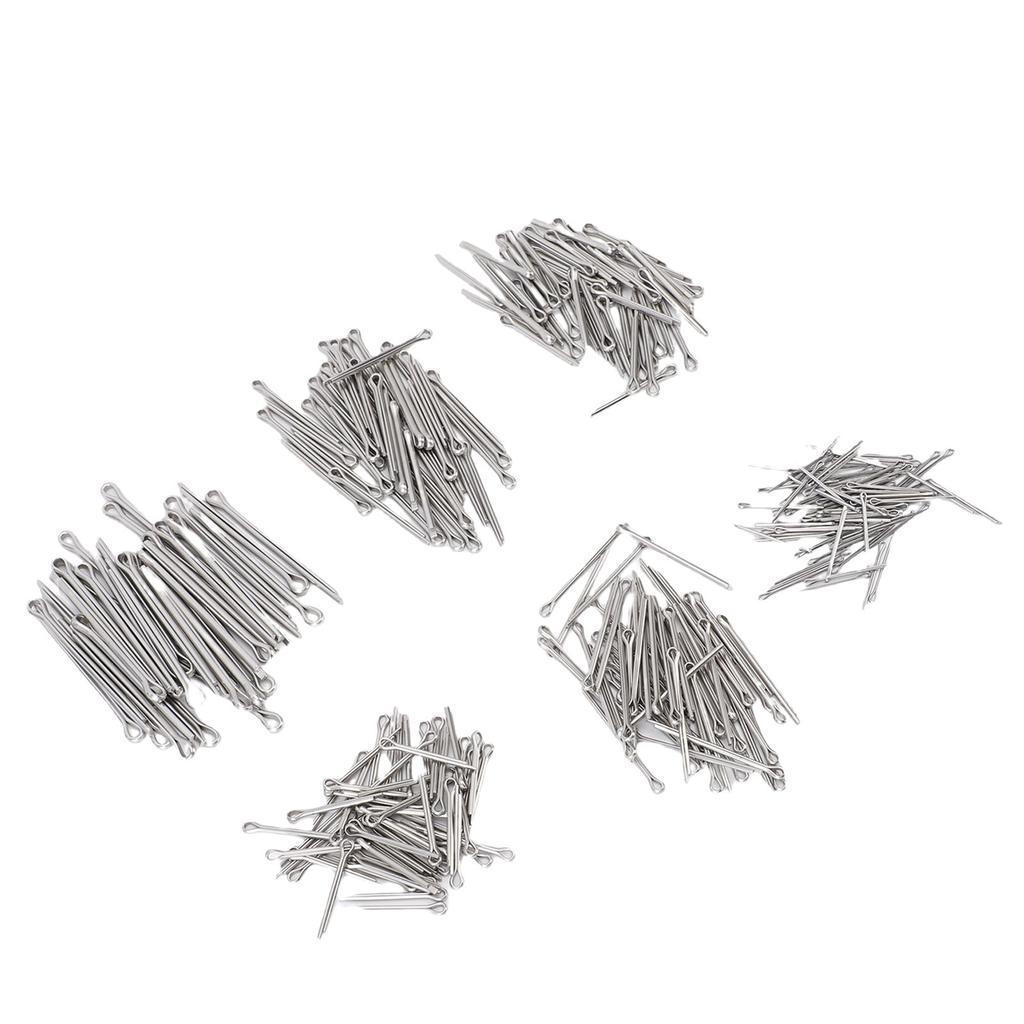 410PCS Cotter Pin Assortment Kit In 6 Different Sizes Galvanized Steel Heavy Duty Straight Shaped Hardware Pins for